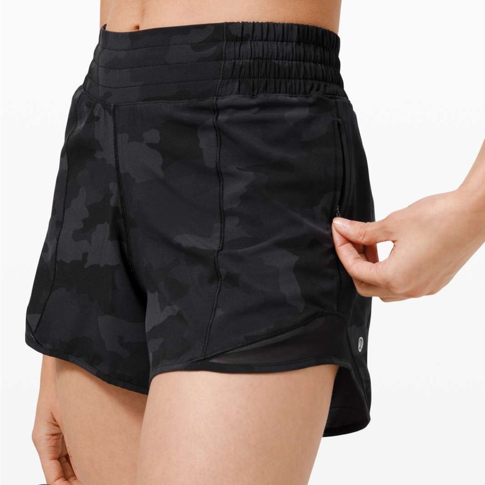 lululemon hotty hot hr 4" shorts size 4 formation camo